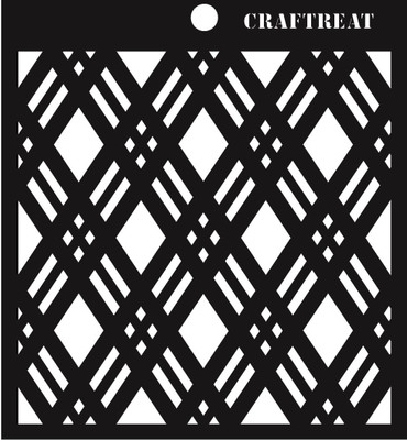 

CrafTreat Double Diamond Stencil Stencil(Pack of 1, 6"x6")