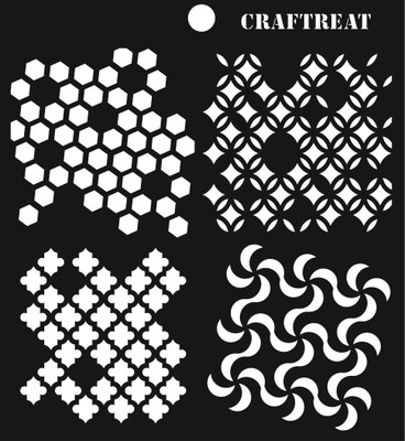 

CrafTreat Distressed Patterns Stencil Stencil(Pack of 1, 6"x6")