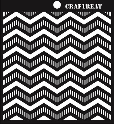 

CrafTreat Striped Chevrons Stencil Stencil(Pack of 1, 6"x6")