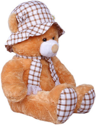 Aparnas Brown teddy bear with cap (color of cap may vary) - 44 cm(Brown)