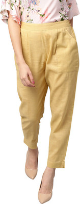 Jaipur Kurti Regular Fit Women Beige Trousers