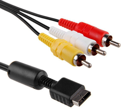 Oxyura TV-out Cable For Sony PS2 and Sony PS3 Audio Video Cable(Black, For TV, 1.5 m)