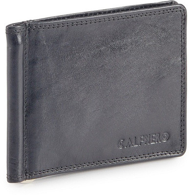 

Calfnero Men Black Genuine Leather Money Clip(6 Card Slots)
