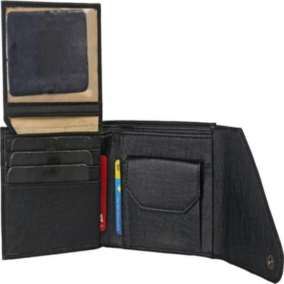 

SP Boys Black Artificial Leather Wallet(5 Card Slots)