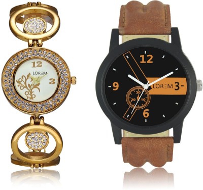 LEGENDDEAL New LR01-204 Exclsive Diamond Studed Gold Best Stylish Combo Analog Watch  - For Men & Women   Watches  (LEGENDDEAL)