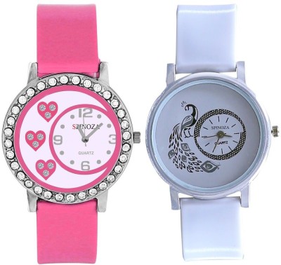 SPINOZA glory pink white peacock beautiful watches for girls pack of 2 watch Watch  - For Women   Watches  (SPINOZA)
