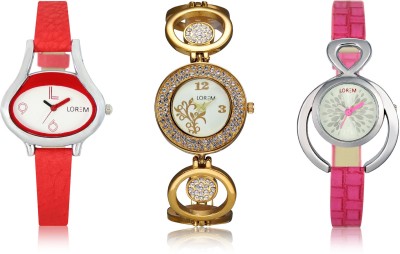 LEGENDDEAL New LR204-205-206 Exclsive Diamond Studed Gold Best Stylish Combo Analog Watch  - For Girls   Watches  (LEGENDDEAL)