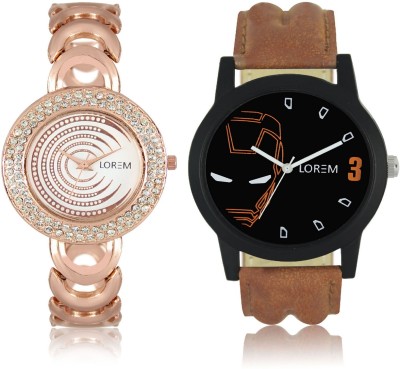 LEGENDDEAL New LR04-202 Exclsive Diamond Studed Rose Gold Best Stylish Combo Analog Watch  - For Men & Women   Watches  (LEGENDDEAL)