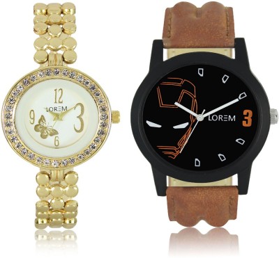 LEGENDDEAL New LR04-203 Exclsive Diamond Studed Gold Best Stylish Combo Analog Watch  - For Men & Women   Watches  (LEGENDDEAL)