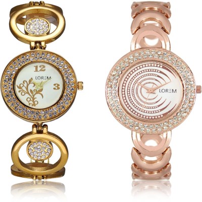 LEGENDDEAL New LR202-204 Exclsive Diamond Studed Rose Gold Best Stylish Combo Analog Watch  - For Girls   Watches  (LEGENDDEAL)