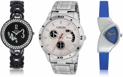LEGENDDEAL New LR08-201-208 Exclsive Diamond Studed Black Best Stylish Combo Analog Watch  - For Men & Women   Watches  (LEGENDDEAL)