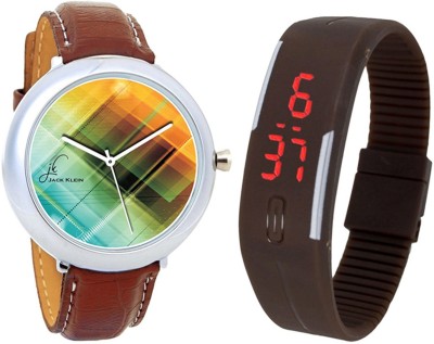 Jack Klein Combo of Multicolor Dial And Brown Digital Watch  - For Men & Women   Watches  (Jack Klein)