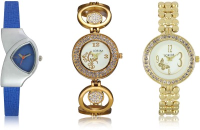 LEGENDDEAL New LR203-204-208 Exclsive Diamond Studed Gold Best Stylish Combo Analog Watch  - For Women   Watches  (LEGENDDEAL)