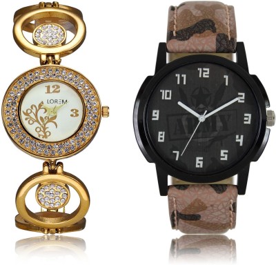 LEGENDDEAL New LR03-204 Exclsive Diamond Studed Gold Best Stylish Combo Analog Watch  - For Men & Women   Watches  (LEGENDDEAL)