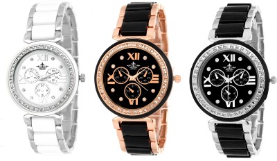 Swisso SWS-WHT-RG-BLK Combo of 3 Watch  - For Women   Watches  (Swisso)