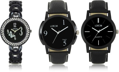 LEGENDDEAL New LR05-06-201 Exclsive Diamond Studed Black Best Stylish Combo Analog Watch  - For Boys & Girls   Watches  (LEGENDDEAL)