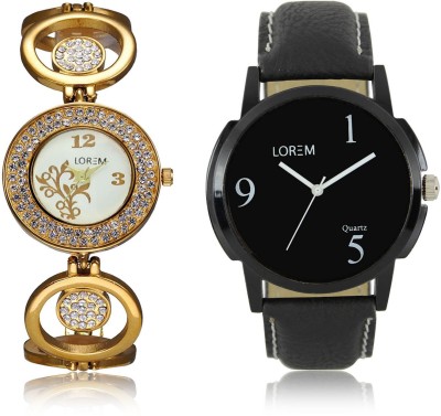 LEGENDDEAL New LR06-204 Exclsive Diamond Studed Gold Best Stylish Combo Analog Watch  - For Men & Women   Watches  (LEGENDDEAL)