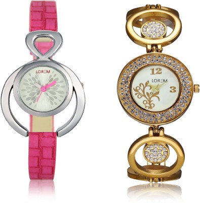 LEGENDDEAL New LR204-205 Exclsive Diamond Studed Gold Best Stylish Combo Analog Watch  - For Girls   Watches  (LEGENDDEAL)