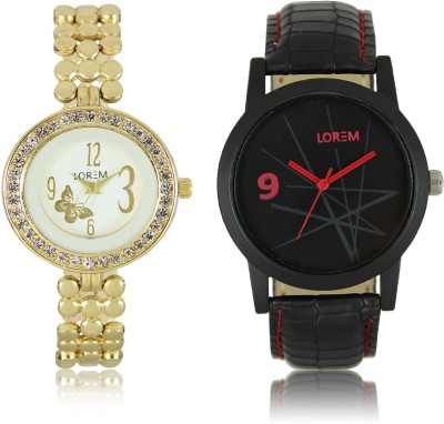 LEGENDDEAL New LR08-203 Exclsive Diamond Studed Gold Best Stylish Combo Analog Watch  - For Men & Women   Watches  (LEGENDDEAL)