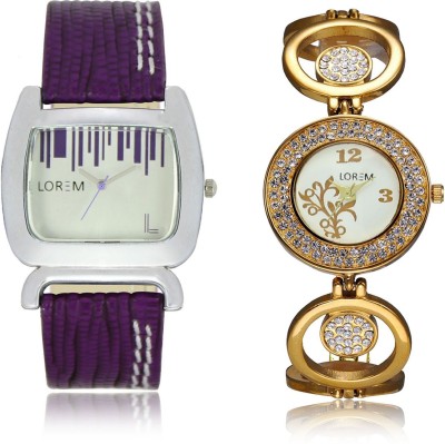 LEGENDDEAL New LR204-207 Exclsive Diamond Studed Gold Best Stylish Combo Analog Watch  - For Girls   Watches  (LEGENDDEAL)
