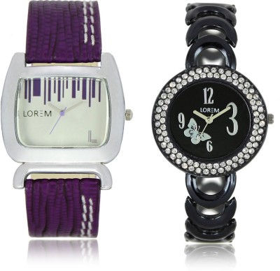 LEGENDDEAL New LR201-207 Exclsive Diamond Studed Black Best Stylish Combo Analog Watch  - For Girls   Watches  (LEGENDDEAL)