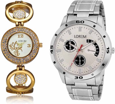 LEGENDDEAL New LR101-204 Exclsive Diamond Studed Gold Best Stylish Combo Analog Watch  - For Men & Women   Watches  (LEGENDDEAL)