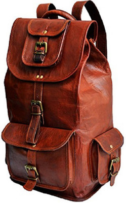 

Anshika International 16" Genuine Leather Retro Rucksack Backpack Leather Bag For Men Women Unisex 16 L Backpack(Brown)