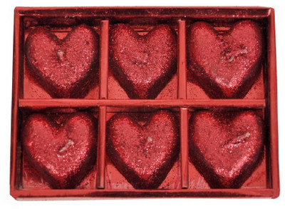 

Decore Craft Creatives Heart Shaped Cute Glitter Candle Smokeless Tealight Candle(Red, Pack of 6)