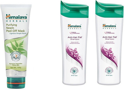 

Himalaya Anti Hair Fall Shampoo, Purifying Neem Peel Off Mask, Anti Hair Fall Shampoo(Set of 3)