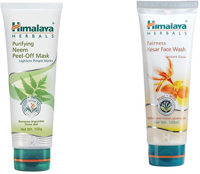 

Himalaya Purifying Neem Peel Off Mask, Fairness Kesar Face Wash(Set of 2)