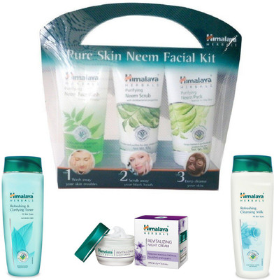 

Himalaya Pure Skin Neem Facial Kit, Refreshing & Clarifying Toner, Refreshing Cleansing Milk, Revitalizing Night Cream(Set of 4)