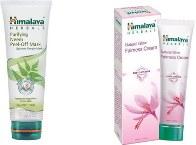 

Himalaya Purifying Neem Peel Off Mask, Natural Glow Fariness Cream(Set of 2)