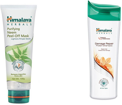 

Himalaya Purifying Neem Peel Off Mask, Damage Repair Protein Shampoo(Set of 2)