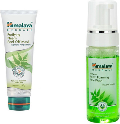 

Himalaya Purifying Neem Peel Off Mask, Purifying Neem Foaming Face Wash(Set of 2)