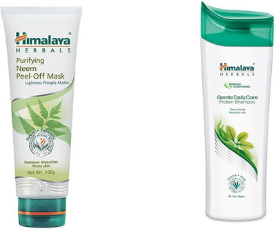 

Himalaya Purifying Neem Peel Off Mask, Gentle Daily Care Protein Shampoo(Set of 2)