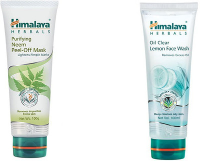 

Himalaya Purifying Neem Peel Off Mask, Oil Clear Lemon Face Wash(Set of 2)