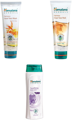 

Himalaya fairness kesar face wash, fairness kesae face pack, soothing body lotion(Set of 3)