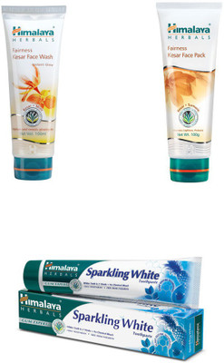 

Himalaya fairness kesar face wash, fairness kesae face pack, sparkling white paste(Set of 3)
