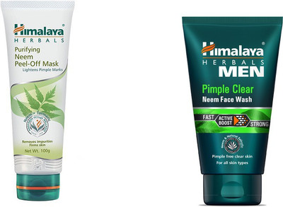 

Himalaya Purifying Neem Peel Off Mask, Men Pimple Clear Neem Face Wash(Set of 2)