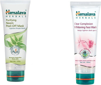 

Himalaya Purifying Neem Peel Off Mask, Clear Complexion Whitening Face Wash(Set of 2)