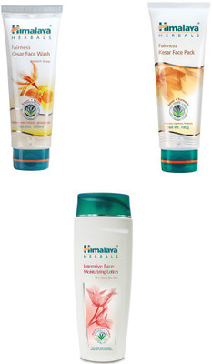 

Himalaya fairness kesar face wash, fairness kesae face pack, intensive face moisturizing face lotion(Set of 3)