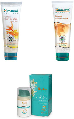 

Himalaya fairness kesar face wash, fairness kesae face pack, youth eternity night cream(Set of 3)