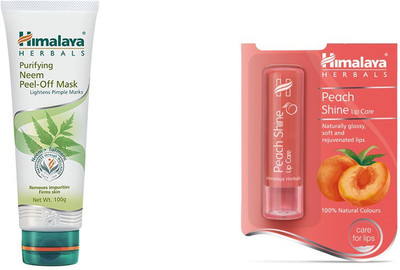 

Himalaya Purifying Neem Peel Off Mask, Peach Shine Lip Care(Set of 2)