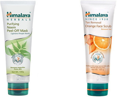 

Himalaya Purifying Neem Peel Off Mask, Tan Removal Orange Face Scrub(Set of 2)