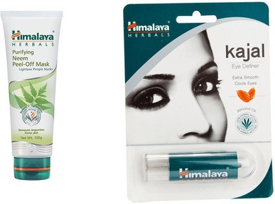 

Himalaya Purifying Neem Peel Off Mask, Kajal Eye Definer(Set of 2)