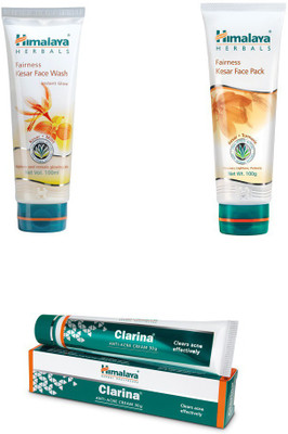 

Himalaya fairness kesar face wash, fairness kesae face pack, clarina cream(Set of 3)