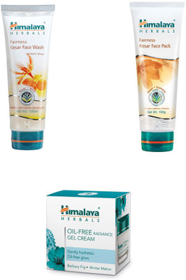 

Himalaya fairness kesar face wash, fairness kesae face pack, oil free cream(Set of 3)