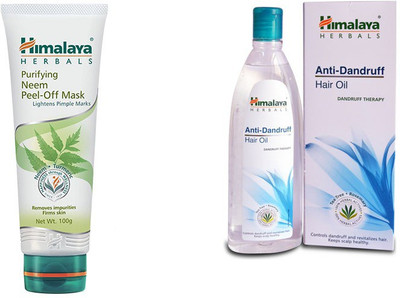 

Himalaya Purifying Neem Peel Off Mask, Anti Dandruff Hair Oil(Set of 2)