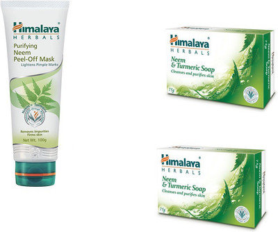 

Himalaya Neem & Turmeric Soap, Purifying Neem Peel Off Mask, Neem & Turmeric Soap(Set of 3)