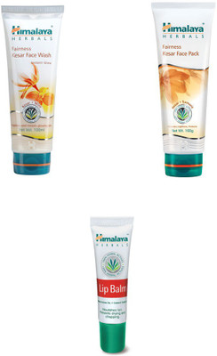 

Himalaya fairness kesar face wash, fairness kesae face pack, lip balm(Set of 3)
